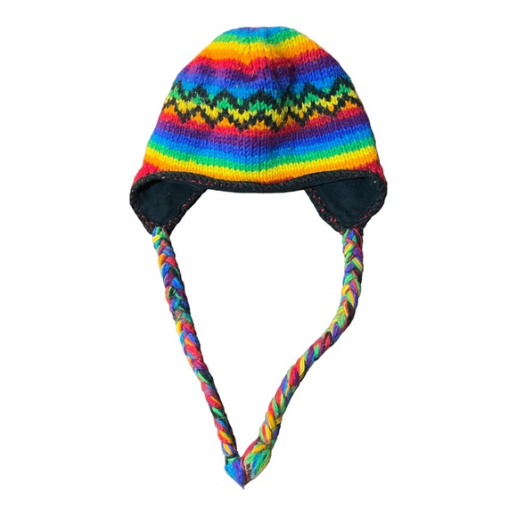 Wool knitted hat with fleece with Micro Fleece Lining, Ear Flaps, Beanie/ - Picture 9 of 10